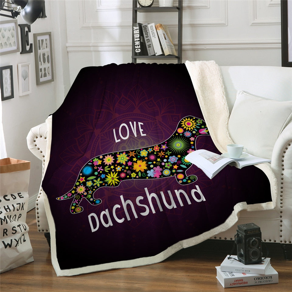 Dachshund Blanket 3D Printed Kids Bedding - Dachshund Shop