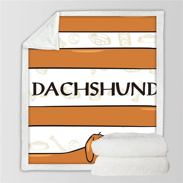 Dachshund Blanket 3D Printed Kids Bedding - Dachshund Shop