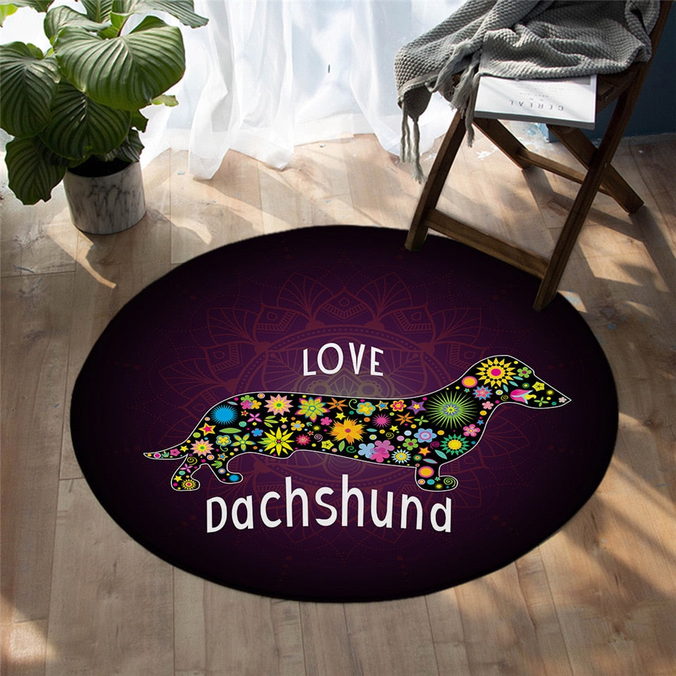 Dachshund Floor Rugs Carpet Round Area Floor Mat- Dachshund Shop.jpg