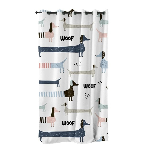 Dachshund Shower Curtain Cute Puppy Cartoon Decorative- Dachshund Shop.jpg