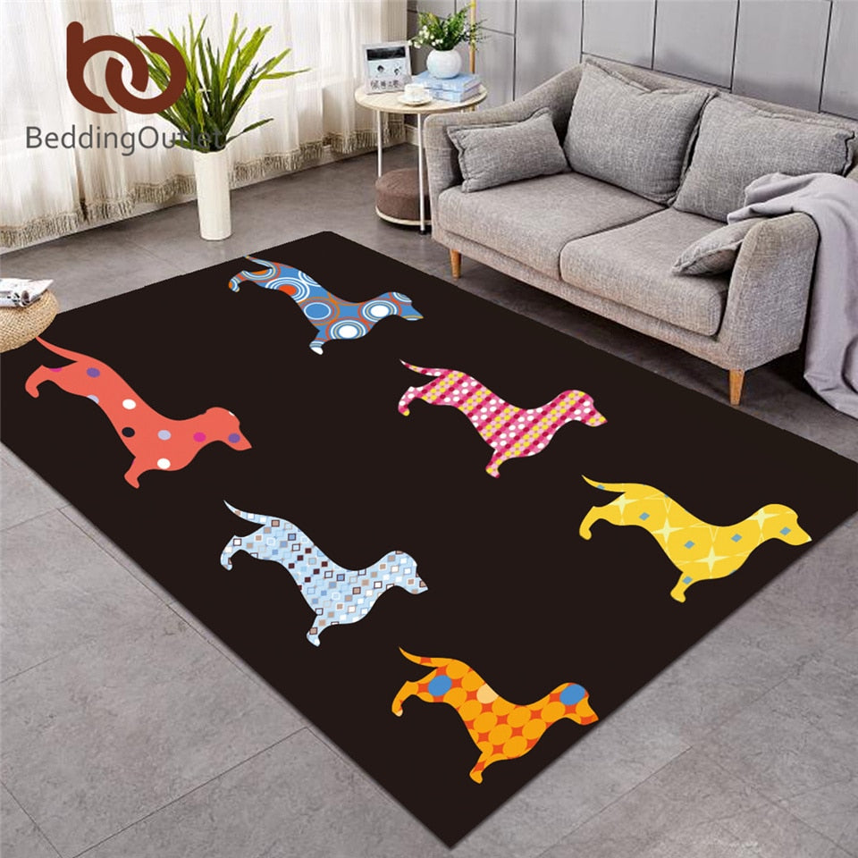 Dachshund Wiener Dog Pattern Area Rug Floor Mat-Dachshund Shop.jpg